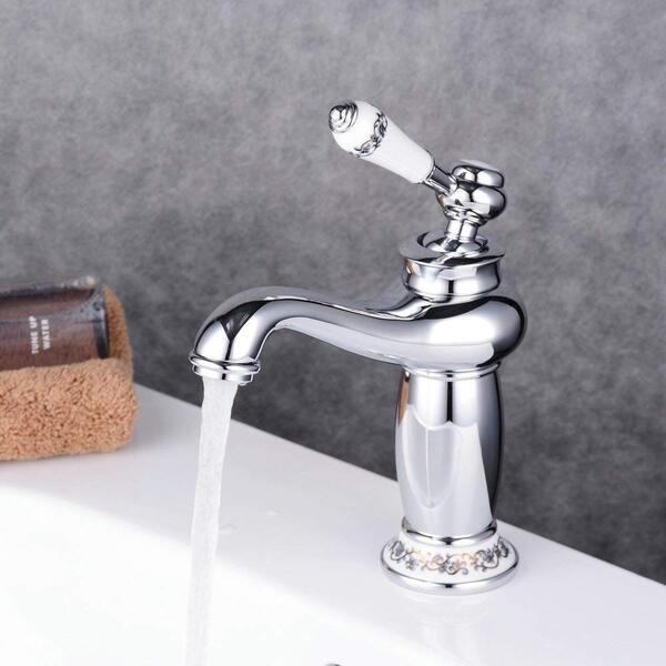 Torneira Super Luxo para Pias e Lavabos Cromada com Porcelana