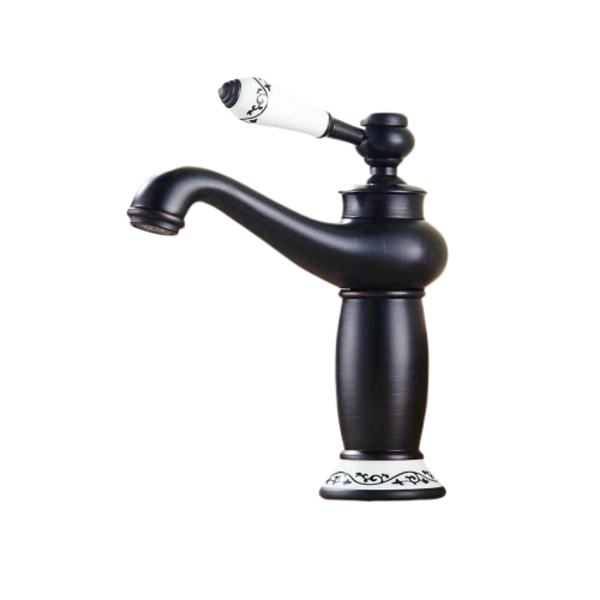 Torneira Super Luxo Preto Óleo C/ Porcelana Provençal para Pi