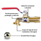 Torneira Tanque 1/2 Metal Esfera 1/4 Volta Alta Vazão Casagra