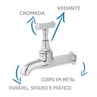 Torneira Tanque E Jardim Oliveira 1120 1/2 Em Metal Cromado
