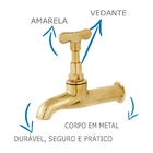 Torneira Tanque E Jardim Oliveira 1126 3/4 Em Metal Amarela
