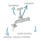 Torneira Tanque E Jardim Oliveira 1128 3/4  Em Metal Cromada