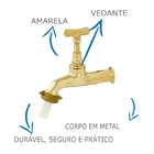 Torneira Tanque E Jardim Oliveira 1130 1/2 Em Metal Amarela