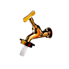 Torneira Tanque Jardim Curta Chaveta Amarela Metal C/bico