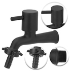 Torneira Tanque Jardim Preto/black C/ Bico Alavanca Metal