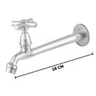 Torneira Tanque Lavanderia Pia Reta 18cm Parede Metal Acab. C