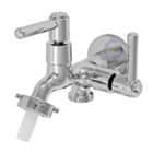 Torneira Tanque/maquina 2 Saídas Alavanca Metal Cromado 1/4v