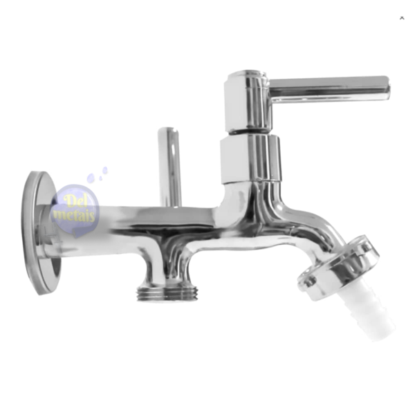 Torneira Tanque/maquina 2 Saídas Alavanca Metal Cromado 1/4v