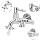 Torneira Tanque/maquina 2 Saídas Alavanca Metal Cromado 1/4v