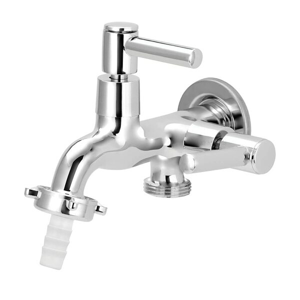 Torneira Tanque/maquina 2 Saídas Alavanca Metal Cromado 1/4v