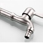 Torneira Tanque Máquina Jardim Parede Aço Escovado 1/4 De Vol