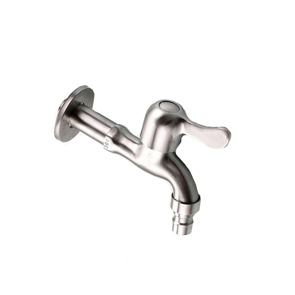 Torneira Tanque Máquina Jardim Parede Aço Escovado 1/4 De Vol