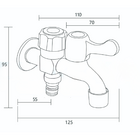 Torneira Tanque Máquina Lavar 2 Saídas Lavanderia Cromada