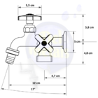 Torneira Tanque Máquina Lavar 2 Saídas Metal Cromado C-23 Cor