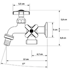 Torneira Tanque Máquina Lavar 2 Saídas Metal Cromado C-23 Pra