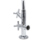 Torneira Tanque Maquina Mesa Bancada Duas Saídas Cromada