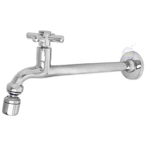 Torneira Tanque Reta Metal Bico Móvel Parede 18cm 1/4v C31 Ca