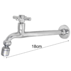 Torneira Tanque Reta Metal Bico Móvel Parede 18cm 1/4v C31 De