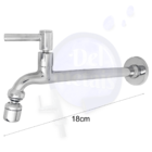 Torneira Tanque Reta Metal Bico Móvel Parede 18cm 1/4v C64 De