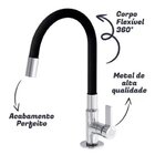 Torneira Tipo Mesa Gourmet P/ Cozinha Bica Flexível Preta - L