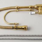 Torneira Vintage Gourmet Alta Flexível com ducha manual Doura