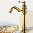 Torneira Vintage Gourmet Retrô Dourado Ouro Luxo Quente/Fria