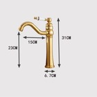 Torneira Vintage Retrô Dourado Ouro C/ Porcelana Quente/fria