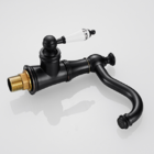 Torneira Vintage Retrô Latão Preto C/ Porcelana Quente/Fria 6