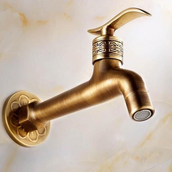 Torneira Vintage Retrô Parede Estilo Europeu Bronze Antigo