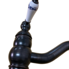 Torneira Vintage Retrô Preto Óleo c/ Porcelana Quente/fria 60