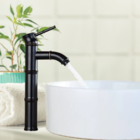 Torneira Vintage Rustica Bambu Alta Retrô Preta Quente/fria