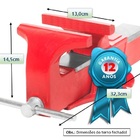 Torno De Bancada Profissional N5 Metalcava Ferro Fundido Verm