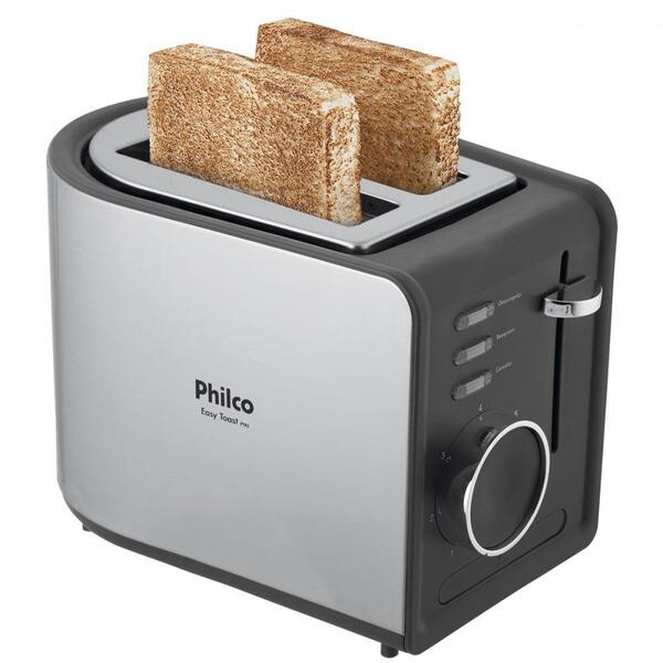 Torradeira Easy Toast Preta/prata Philco 220v Ptr2