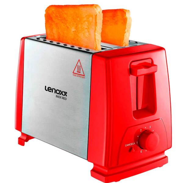 Torradeira Elétrica Lenoxx Red Fast Inox 127v Vermelho