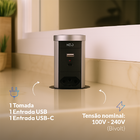 Torre 1 Tomada Multiplug Usb Auto Retrátil Elevor 1x16a Bivol