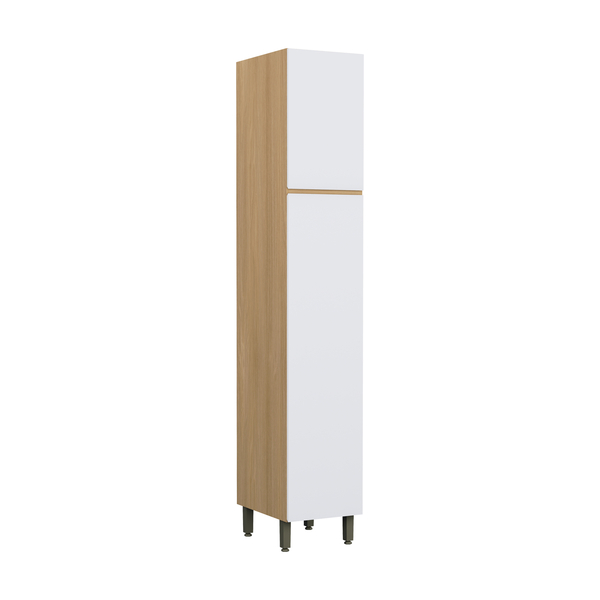 Torre 2 Portas 230x40x53cm Madeira Freijo e Branco Slim II Luciane