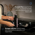 Torre 3 Tomadas Multiplug Retrátil Elevor 3x16a Bivolt Cinza