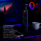 Torre 3 Tomadas Multiplug Retrátil Elevor 3x16a Bivolt Preto