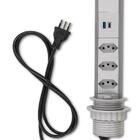 Torre De 3 Tomadas Usb A Usb C Multiplug 20a Retrátil Cinza