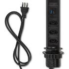 Torre De 3 Tomadas Usb A Usb C Multiplug 20a Retrátil Preta