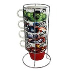 Torre De 4 Canecas Com Suporte 250 Ml Bone China Vingadores