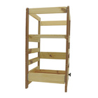 Torre De Aprendizagem 3 Em 1 - Dobrável Natural Acabamento Em