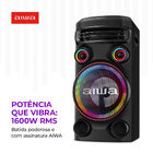 Torre De Som Aiwa T1w -02 1600w 1woofer10" Bluetooth Rgb Usb