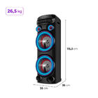 Torre De Som Aiwa T2w -010w 2woofers10" Bluetooth Rgb Usb Fm