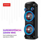 Torre De Som Aiwa T2w -010w 2woofers10" Bluetooth Rgb Usb Fm
