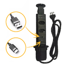 Torre De Tomada Retrátil 2 Tomadas Usb Tipo C Embutir Mesa Pr