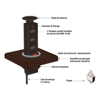 Torre De Tomada Retrátil 3 Tomadas Embutir Mesa Bancada Preto