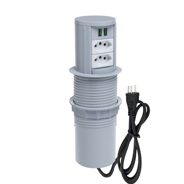 Torre De Tomada Totem Slim Automático 2 Tomadas 20a 2usb 4.9