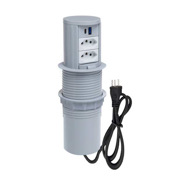 Torre De Tomada Totem Slim Manual 2 Tomadas 20a 2 Usb 9.0a Ci