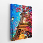 Torre Eiffel Arte Pinceladas Colorida Quadro Canvas 60x40cm